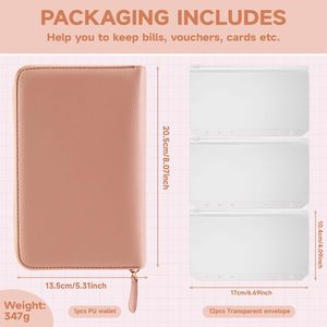 Da A6 ngân sách kế hoạch với 12 miếng trong suốt vòng Ngân Sách chất kết dính tiền phong bì - Product Image 5