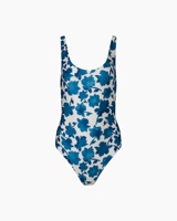 Maillot de bain une pièce à col carré, imprimé fleurs bleues, à lacets, nouveau design OEM, logo personnalisé, bikini de luxe