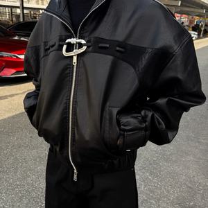 Chaqueta de Motociclista de Cuero PU con Cierre y Botones Cruzados en la Parte Delantera, Estilo Urbano y Personalizado para Hombre, Fabricante de Chaquetas - Product Image 1