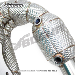 Collecteur d'échappement catalytique personnalisé 3 en 1 pour Porsche 911 997/997.2 Carrera 3.6L/3.8L 2008-2011 Boska T304 100/200/300 cellules - Product Image 4