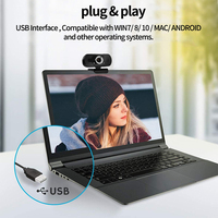 Kamera Web USB2.0 Plug Play 1080P 2MP Sensor CMOS dengan Mikrofon Full HD Webcam USB untuk Laptop PC