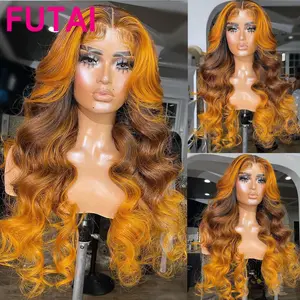 Wig renda depan gelombang longgar kelas 12A Wig rambut manusia Frontal Hd Brasil Wig depan renda Swiss transparan