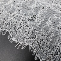 Dentelle française de luxe en nylon 100% avec cordon, 17 cm, personnalisée en gros, pour mariage, broderie, sexy et simple