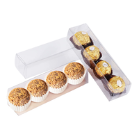 Boîtes à dragées transparentes en PET, boîtes en plastique transparentes rectangulaires pour chocolats, truffes, macarons, emballages pour fêtes de Noël et d'anniversaire