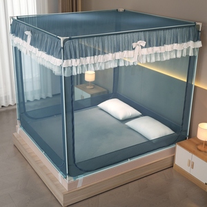 Yeni basit ev çift yatak bir sınıf anne ve çocuk seviye üç kapı oturma yatak kare çatı braketi cibinlik - Product Image 4