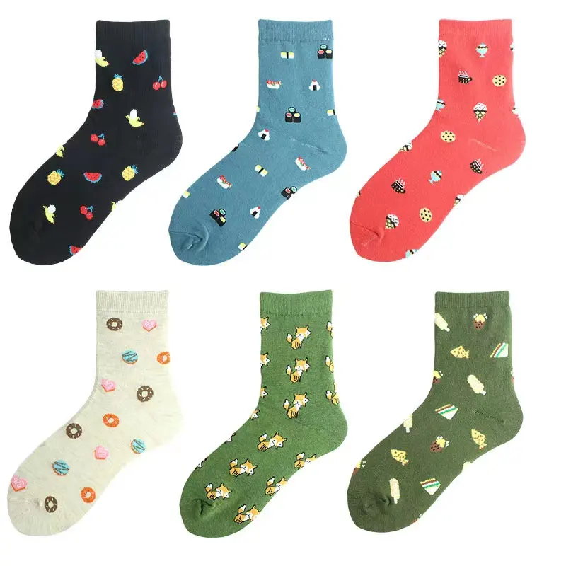 newest creative cartoon socks embroidered socks fashion trend simple