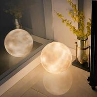 Lampe de sol circulaire en forme de lune, universelle intérieur/extérieur, lampe d'ambiance bord de mer, éclairage décoratif étanche avec prise de terre