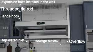 Campana Extractora <span class=keywords><strong>de</strong></span> Cocina Comercial sin Ventilación, <span class=keywords><strong>Filtro</strong></span> Electrostático para Eliminar Humo + HEPA + Carbón 304SS CE - Product Image 2