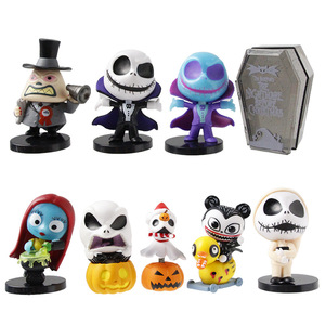Set di 9 Pezzi Nightmare Before Christmas, Statuette di <span class=keywords><strong>Jack</strong></span> <span class=keywords><strong>Skellington</strong></span>, Modellini da Collezione, Ornamenti da Scrivania per Halloween - Product Image 1