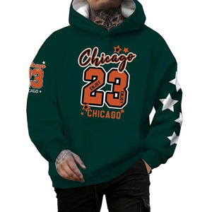 Sweat à capuche surdimensionné pour homme en polyester/coton respirant de 250 g/m², imprimé en 3D personnalisé, uni, teint en pièce, pour l'hiver - Product Image 5
