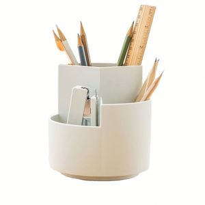 OEM/ODM 360 °   Organizador Giratorio Redondo de Plástico para Escritorio, Portalápices y Almacenamiento de Papelería para Estudiantes - Product Image 1