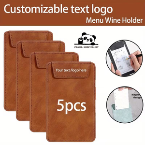 Porte-argent de restaurant en cuir PU avec logo personnalisé de luxe, fermeture magnétique, clip et plaque unique, plusieurs couleurs, impression par gravure - Product Image 4