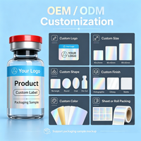 Étiquettes personnalisées pour flacons en verre de 3 ml/5 ml, autocollants pour laboratoires, étiquettes adhésives imperméables en feuille holographique pour emballage