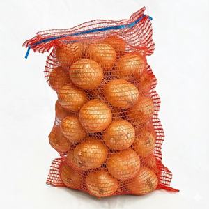 PE Kırmızı Soğan Çuvalları 30*47cm 50*80cm Soğan Patates Çuvalı Plastik Raschel File Çantalar İpli Kesim Servisiyle - Product Image 1