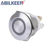 Interruptor de Botón Pulsador Metálico de 22 mm, Resistente al Agua IP65, Iluminado, Momentáneo, para Montaje en Panel, para Control Eléctrico Industrial, Gran Venta