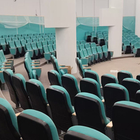 Usine vente chaude à bas prix de haute qualité pliante rangée auditorium chaises église chaises tissu d'emballage souple