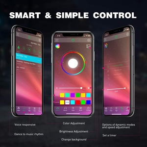 Kit d'éclairage LED RGB pour véhicule, 4 modules, éclairage sous châssis multicolore néon, contrôle par application, mode musical <span class=keywords><strong>clignotant</strong></span>, éclairage de jante, 12V IP67 UTV, garantie 1 an - Product Image 4