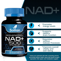 Solilan Dewasa Liposomal NAD+ & Resveratrol 1500mg 45 Hari Persediaan Kapsul Mendukung Kesehatan Sel & Energi Buatan China