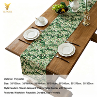 Chemin de table jacquard moderne personnalisé Ychon avec pompons, chemin de table en gros pour la décoration de mariage et de fête