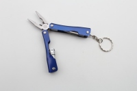 Pince multifonction pliable à poignée bleue avec porte-clés et mini lampe torche pour les réparations quotidiennes en extérieur
