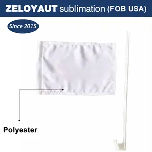 Zezeaut 2024 toptan özel Polyester araba bayrakları boş süblimasyon çift taraflı baskı bayrakları dekorasyon parti promosyon için