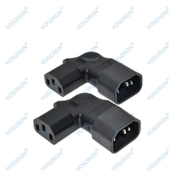 Adaptateur secteur CA IEC 320 C14 mâle vers C13 femelle, angle 90 degrés gauche/droite, certifié CE, pour montage mural LCD TV