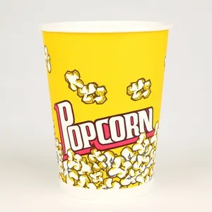 64 once all'ingrosso 85 once 130 once 170 once secchi di popcorn di carta contenitori per alimenti compostabili stampa personalizzata tazze di popcorn