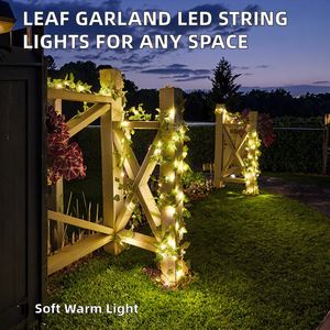 Wall Hanging Garland <b>Fairy</b> Plant Leaf LED String <b>Lights</b> Christmas IP65 Indoor Outdoor Patio Party Decoration - Product Image 2