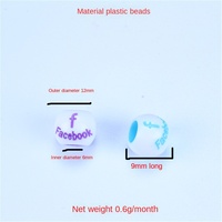 1 sac de perles colorées à gros trous pour tresses décoratives, accessoires de coiffure, bricolage, résine acrylique plastique, perles dispersées pour bijoux de tresses