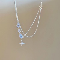 Collier en alliage de zircon en forme de goutte d'eau pour femme, style irrégulier, élégant et cool, chaîne de clavicule, accessoires de mode
