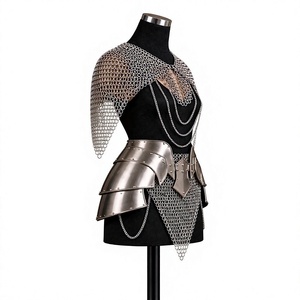 Top de armadura de malla de aluminio plateado con falda, diseño moderno y antiguo, peso de papel - Product Image 2