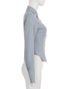 Phong cách đô thị ve áo sọc áo cinched eo để khoe con số ngắn Cardigan dài tay hàng đầu - Product Image 3