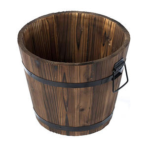 <span class=keywords><strong>Baril</strong></span> chaud seau en bois jardinière trous de drainage intérieur extérieur décoratif lits surélevés pour plantes herbes légumes application de <span class=keywords><strong>jardin</strong></span> - Product Image 1