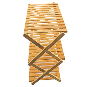 Factory wholesale minimalist modern multi-layer bamboo folding <b>shoe</b> rack, no installation required, suitable for dormitory - Product Image 3