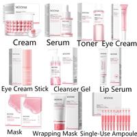 Collection de produits roses à l'ADN de saumon PDRN avec tonique, sérum, crème nettoyante, sérum pour les lèvres, masque, crème pour les yeux, ampoule, série de soins de la peau MOOYAM