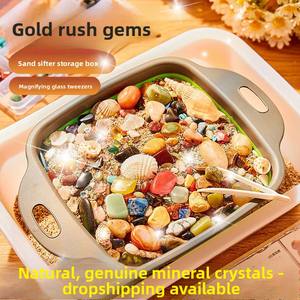 Pack <span class=keywords><strong>de</strong></span> recharge <span class=keywords><strong>de</strong></span> jouets d'excavation pour enfants : minerai, sac <span class=keywords><strong>de</strong></span> sable, pierres précieuses, modèle d'archéologie KG005, emballage boîte blanche - Product Image 3