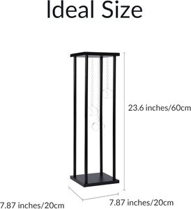 Centros de mesa negros LANJO para bodas, jarrones de columna para mesas, soporte geométrico de metal para flores con portavelas - Product Image 6