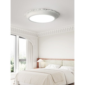 Plafonnier de luxe style rétro français crème pour chambre principale, salon et bureau, luminaire décoratif en relief - Product Image 5