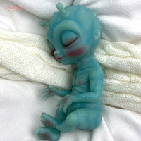 Poupée Alien Bébé Réaliste en Silicone de 10 Pouces, Faite à la Main, Douce, Bleue, Jouet Créature Fantastique Reborn pour Collectionneurs, Enfants et Cadeaux