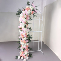 Hochzeits-Kunstblumenarrangements im Waldstil, Gangmarkierungen, Bögen, Seidenrosen, Hortensien, Großhandel für Kirchen