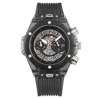 Reloj de Pulsera Cronógrafo con Esfera Hueca Transparente, Caja de Aleación Plateada, Correa de Silicona Blanca, Esfera Grande, Luminoso, Resistente al Agua, Deportivo