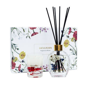 Set di <span class=keywords><strong>diffusore</strong></span> di Reed all'ingrosso in fabbrica Gel personalizzato con <span class=keywords><strong>candela</strong></span> bottiglia di vetro in Rattan bastoncini per la casa e il profumo di profumo profumo Set Souvenir - Product Image 1