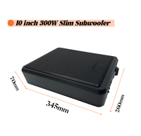 Subwoofer de voiture sous siège 10 pouces, bobine simple, boîtier en aluminium, 12V, actif, universel, ultra-fin, mono, 300W RMS