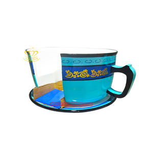 Negozi di strada commerciale scultura decorativa in resina in fibra di vetro tazza di caffè a forma di cerchio arte per <span class=keywords><strong>la</strong></span> progettazione del paesaggio sedia tavolo - Product Image 2