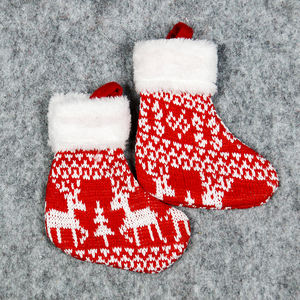 क्रिसमस स्टॉकिंग आभूषण क्रिसमस मोजे ऊनी बुना हुआ मिनी केबल बुना हुआ क्रिसमस स्टॉकिंग्स थोक - Product Image 4