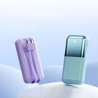 Chargeur portable avec double câble, charge rapide, ultra fin, 10000 mAh, 22,5 W, affichage LED, PD20W, batterie externe, logo personnalisé