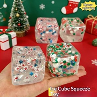 Jouet anti-stress en caoutchouc thermoplastique carré, à rebond lent, parfumé au malt et pailleté, sur le thème de Noël - Modèle Noël