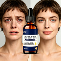 Gouttes liquides équilibrantes pour le cortisol à base de plantes 60ml saveur myrtille OEM ODM Marque privée Soutien quotidien pour le soulagement du stress chez l'adulte
