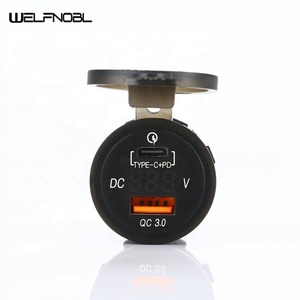 837 çift <span class=keywords><strong>Usb</strong></span> soket hızlı şarj <span class=keywords><strong>3</strong></span>.0 voltmetre tip-c portu ile kauçuk kapak <span class=keywords><strong>USB</strong></span> araba şarjı - Product Image 4