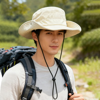 Chapeau Boonie portable à séchage rapide avec sangle de menton réglable, respirant, protection solaire, chapeau de pêcheur pour le camping, la randonnée, le jardinage